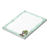 緑の盆栽の背グランジ景「成長」 ノートパッド (回転)