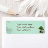 緑の盆栽の背グランジ景「成長」 ラベル (インサイチュ)