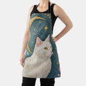 緑の目で魅惑の白猫 エプロン (インサイチュ)