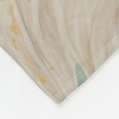 緑の目で魅惑の白猫 フリースブランケット (角)