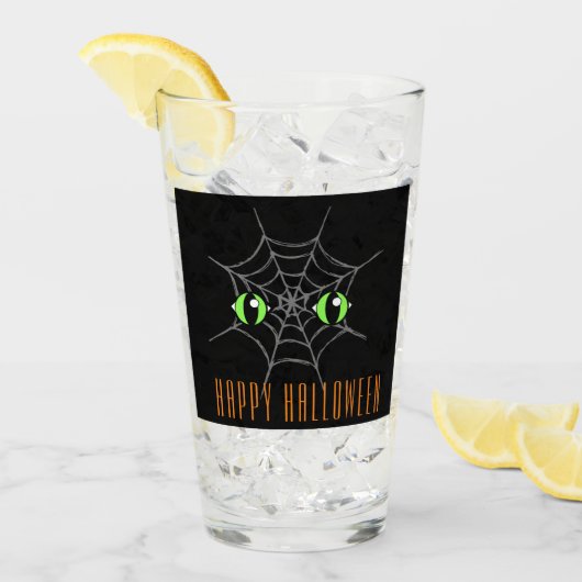 緑の目と灰色のクモの巣ガラスのタンブラー タンブラーグラス (アイス正面)