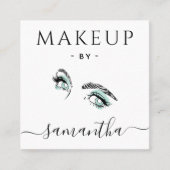 緑の目と茶色の清潔な美学メイクアップアーティスト スクエア名刺 (正面)