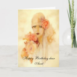 "緑の目の女性"叔母の誕生日カード カード