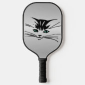 緑の目の猫 ピックルボールラケット (正面)