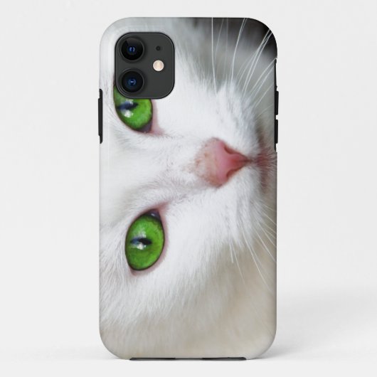 緑の目の白い猫iPhone 5/5Sケース Case-Mate iPhoneケース (裏面)