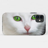緑の目の白い猫iPhone 5/5Sケース Case-Mate iPhoneケース (裏面(横))