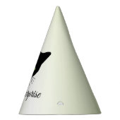 緑の目の黒猫の驚き パーティーハット (右)