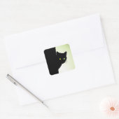 緑の目の黒猫 スクエアシール (封筒)