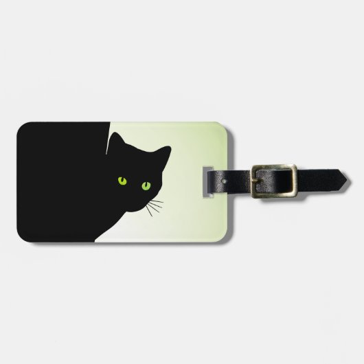 緑の目の黒猫 ラゲッジタグ (正面横)