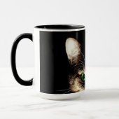 緑の目をした猫のコーヒーマグ マグカップ (左)