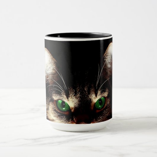 緑の目をした猫のコーヒーマグ マグカップ (中央)