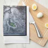 緑の目をした猫 キッチンタオル (四つ折り)