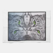 緑の目をした猫 キッチンタオル (横)