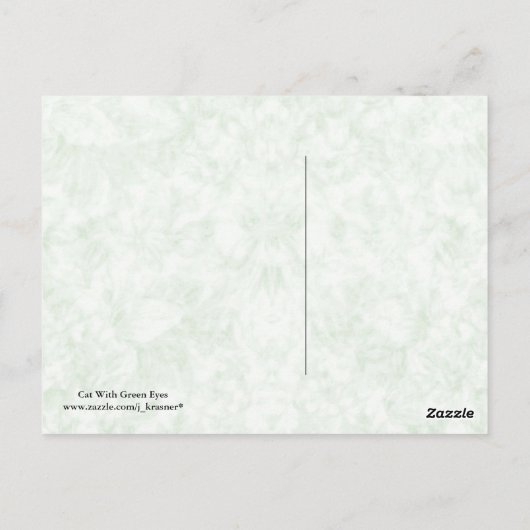 緑の目をした猫 ポストカード (裏面)
