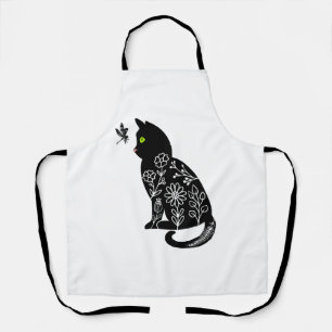 緑の目をした黒猫 エプロン