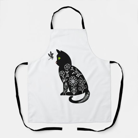 緑の目をした黒猫 エプロン (正面)