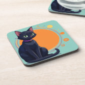緑の目をした黒猫 コースター (左側)