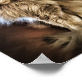 緑の目を持つグレー猫 ポスター (角)