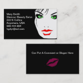 緑の目を持つ女性顔 名刺 (正面/裏面)