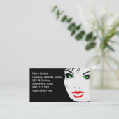 緑の目を持つ女性顔 名刺 (スタンド正面)