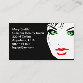 緑の目を持つ女性顔 名刺