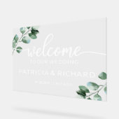緑の看板結婚へようこそ アクリルサイン (傾斜)