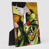 緑の着物芸者でかわいいオリジナル フォトプラーク (側面)