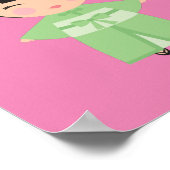 緑の着物 日本人形  ポスター (角)