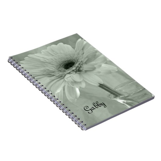 緑の着色されたデイジー花 ノートブック (右側)