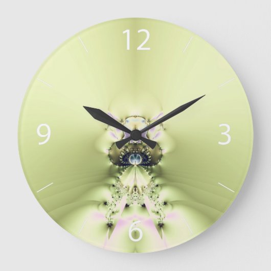 緑の瞑想 ラージ壁時計 (正面)