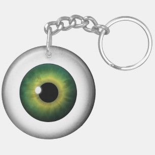 緑の瞳の眼球円形の両面アクリルのKeychain キーホルダー