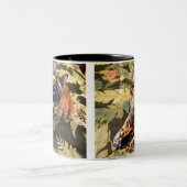 緑の瞳を持つTortie猫 ツートーンマグカップ (中央)