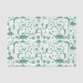 緑の矢印の鹿のクマと雲のパターン 薄葉紙 (正面)