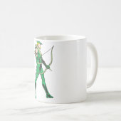 緑の矢印プロファイル コーヒーマグカップ (正面右)