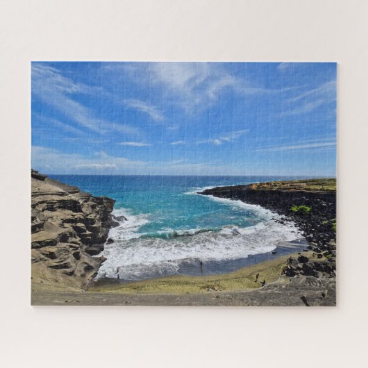 緑の砂のビーチの大きい島ハワイ-16x20 - 520 PC ジグソーパズル (横)