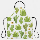 緑の砂漠サボテン:水の色シームレス エプロン (正面)
