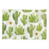 緑の砂漠サボテン：水の色シームレス 枕カバー (裏面)