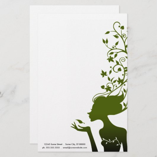 緑の砂糖 便箋 (正面/裏面)