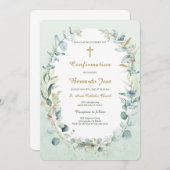 緑の確認ボーイテンプレート 招待状 (正面/裏面)