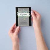 緑の確認招待状モダン両面 チラシ (手)