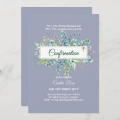 緑の確認招待状モダン両面 招待状 (正面/裏面)