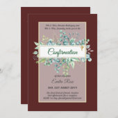 緑の確認招待状モダン両面 招待状 (正面/裏面)