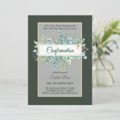 緑の確認招待状モダン両面 招待状 (スタンド正面)