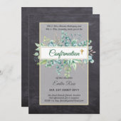 緑の確認招待状モダン両面 招待状 (正面/裏面)