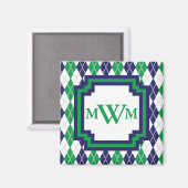 緑の磁石アーガイル上 マグネット (正面/裏面)