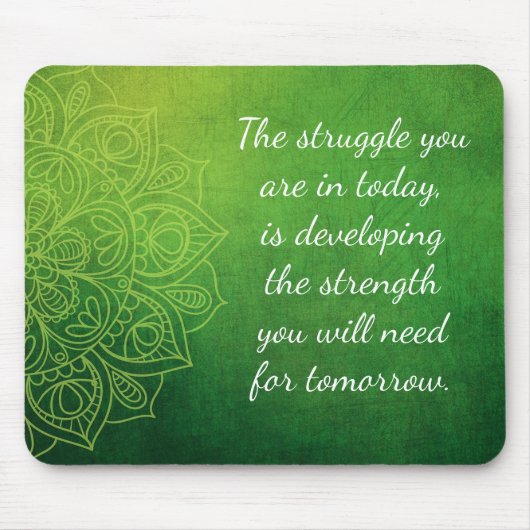 緑の神秘的なマンダラ感動的マウスパッド マウスパッド (正面)