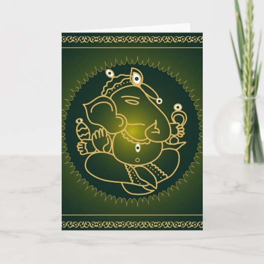 緑の神Ganesha -カード カード (正面)