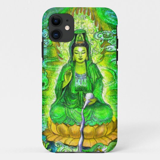 緑の禅僧の女神のKuanのインのiPhone 5の箱 Case-Mate iPhoneケース (裏面)