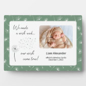 緑の私たちの願来い真の新生児の生まれたばかりの写真 フォトプラーク (正面)