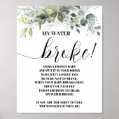 緑の私の水は赤ちゃんのシャワーのサインを壊した ポスター (正面)